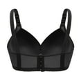 thumbnail image 7 of Bigersell Bandeau Bra Lace Bra No Underwire Bras Ladies Fitted Bra Style B54 Seamless Bra Feature Sports Bra Hook & Eye Bra Closure , Black XXL, 7 of 7