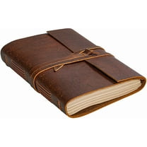 Leather Journal Notebook（6x8 in） - Vintage Leather Bound Journals Handmade Rustic Finish Book for Men and Women Unlined Leather Craft Paper 300 Pages, Leather Notepad Diary, Pocket Diary To Write In