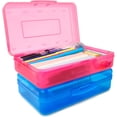 thumbnail image 1 of Boîtes à Crayons, Boîte à Crayons, Trousse à Crayons Rigide, Boîte à Crayons Transparente, Organisateur de Boîte à Crayons en Plastique, Grande Trousse à Crayons, Grande Trousse à Crayons, Trousse à Crayons Transparente, Lot de 2, 1 of 7