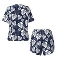 thumbnail image 2 of Sigee White Leaves for Sleepwear Casual Pjs with Pockets Women's Pajamas Sets Shorts 2 Piece Short Sleeve Lounge Sets X-Large, 2 of 9