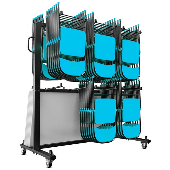 Large Mobile Folding Chair and Table Dolly Cart