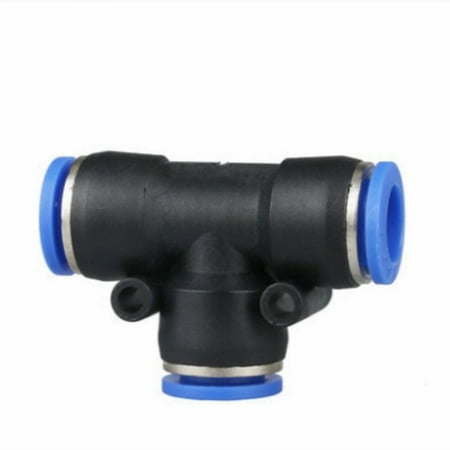 

5pcs PE4 6 8 10 12MM Pneumatic (5/32 1/4 5/16 3/8 1/2 ) Push In Tee 3-Way Fitting Plastic Pipe Connector Quick Fitting -------- Leak Free Connections