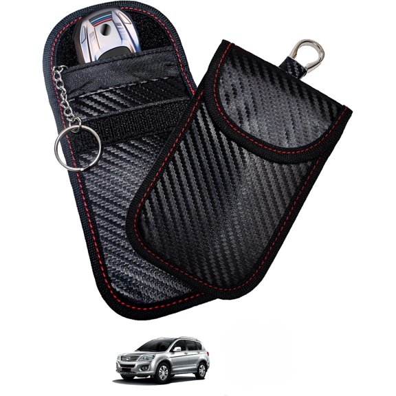 2 Pcs Faraday Bag for Car Keys, RFID Signal Blocking Pouch, Anti-Theft Key Fob Protector, Cell Phone Signal Blocker Case, Car Key Fob Cage