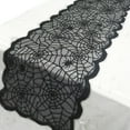 thumbnail image 5 of Cheers.US 2Pcs 183x33cm Halloween Table Runner, Black Lace Spider Web Table Runner for Halloween Table Decoration, Dinner Party Scary Nights Supplies, 5 of 7