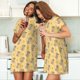 thumbnail image 4 of Fotbe mouse and cheese Bata de Dormir para Mujer con Estampado, Camisón de Algodón de Manga Corta, Ropa de Dormir Casual, 4 of 6
