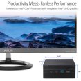thumbnail image 4 of ASUS VivoMini PN60 Mini PC/HTPC, Intel Dual-Core i3-8130U 2.2GHz Upto 3.4GHz, 8GB DDR4, 128GB SSD, 4K UHD Support, 2x HDMI, Dual-Monitor Capable, USB, Wifi, Bluetooth, Windows 10 Pro, 4 of 6