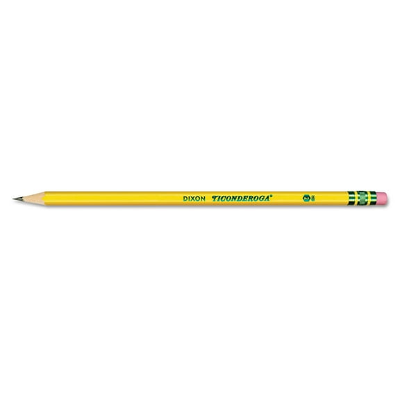 Ticonderoga Pre-Sharpened Pencil HB (#2), Black Lead, Yellow Barrel, 30/Pack