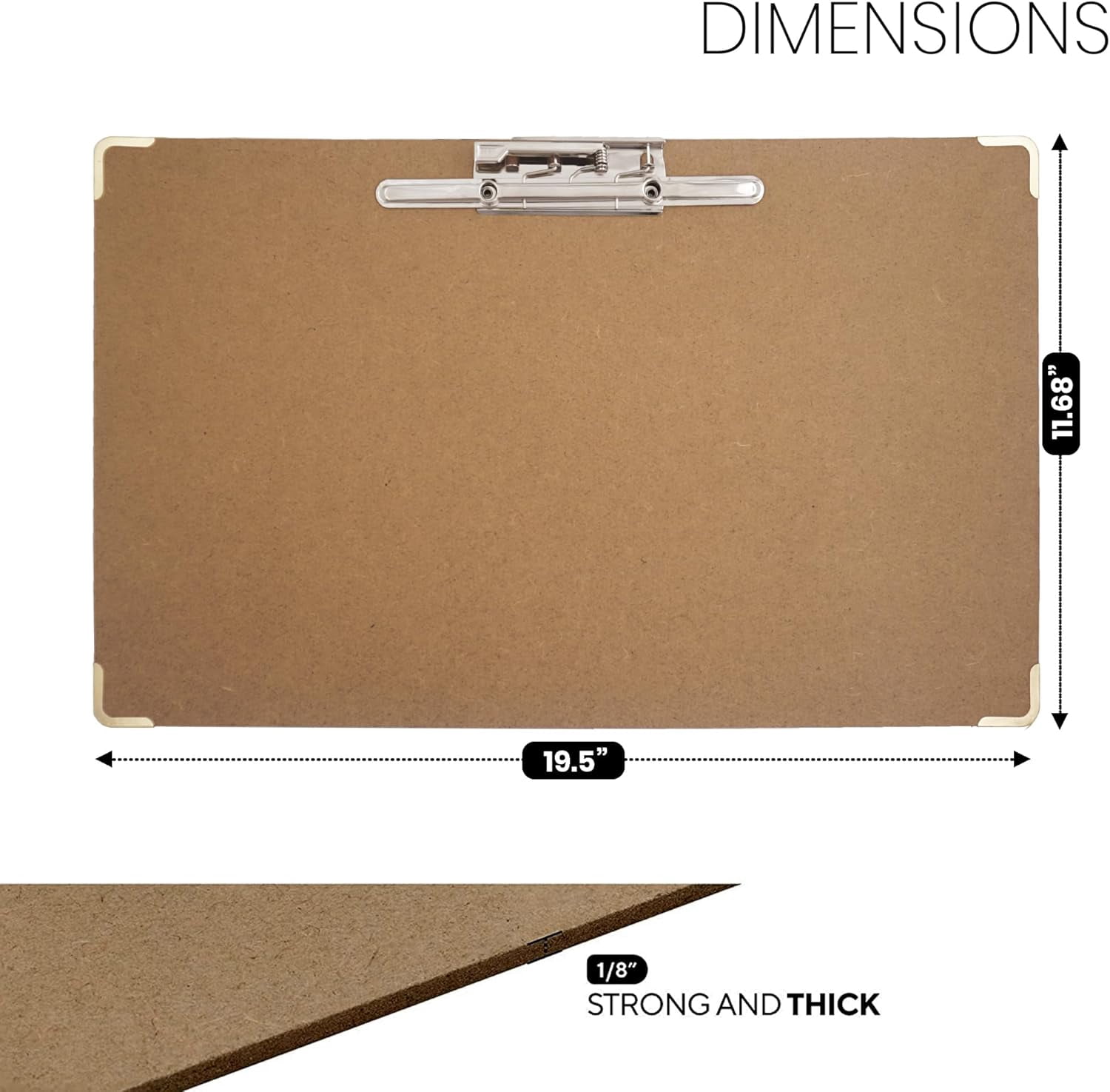 Performore 11x17 Eco Drafting Clipboard | Hardboard | Lever Clip | 3-Pack