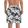 thumbnail image 3 of Kdxio Floral Flowers Blue Pattern Mens Casual Shorts - Drawstring Summer Beach Sports Shorts for Men, 3 of 9