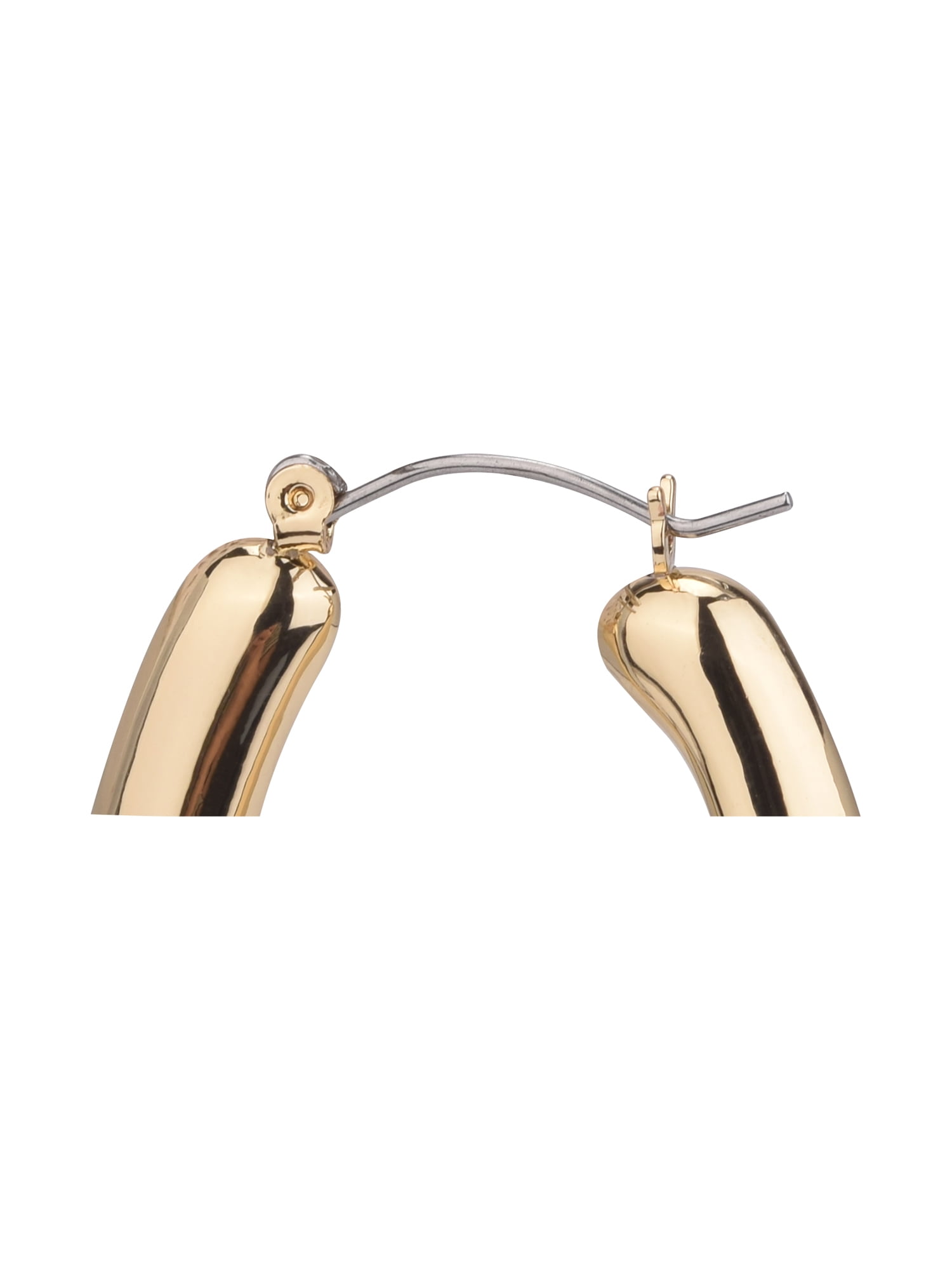 Time and Tru Adult Women's Gold Tone Wide Click Top Metal Hoop Earring