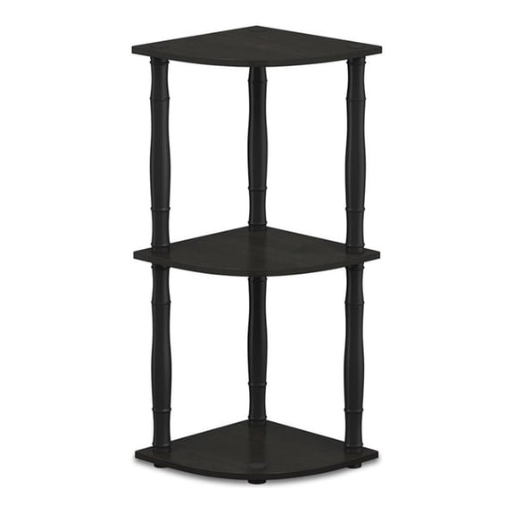 Pemberly Row Turn-N-Tube 3-Tier Corner Display Rack with Tubes in Espresso