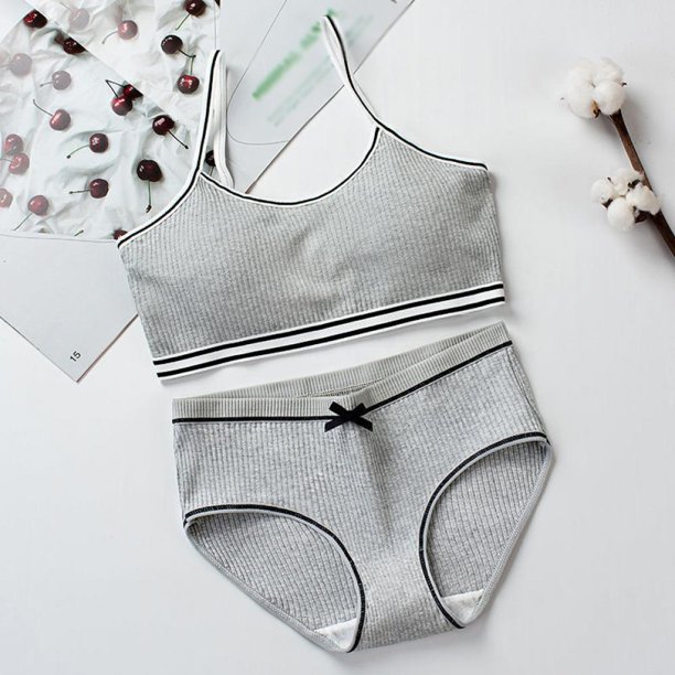 Junior Girl Underwear Bra And Panty Cotton Development Bra Set 1018