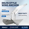 thumbnail image 3 of Five Oceans Delta Style Wing Boat Anchor, 18 Lb / 8 Kg Stainless Steel Boat Anchors, Premium Series, for Pontoon, Fishing Boats, Bass Boats, Sport Boats, Sport yachts, Sailboats - FO4217, 3 of 8