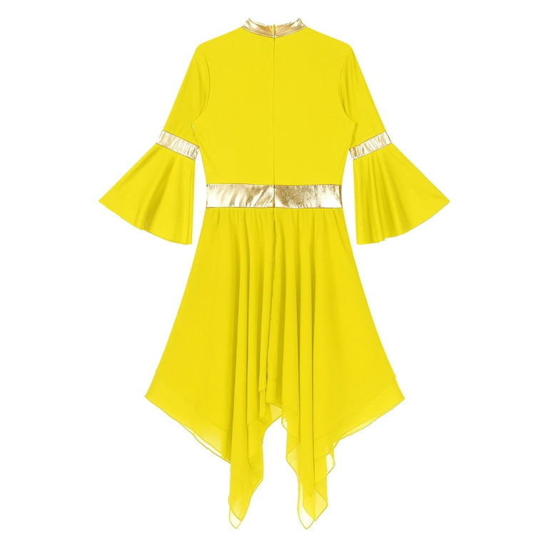 slim fit dress slacks Sunflower Symphony Interlocking Straps & Bell Sleeve Dress main image 1