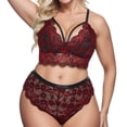 thumbnail image 2 of Gibobby Lencería mujer erótica Ropa Interior Divertida para Mujer, Escote En V Profundo, Encaje Sexy, Vestido Transparente, Vestido para Conjuntos De Lencería(Vino, XXG), 2 of 3