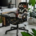 thumbnail image 2 of ZIATUBLES Computer Office Chair Covers Stretchable Soft Desk Chair Protector Cover Removable Washable Computer Chair Dustproof Stylish Chair Slipcover, L, Floral Foliage Butterfly Moon, 2 of 7