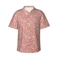 thumbnail image 2 of Goofa Rose Gold Pink Glitter Hawaiian Shirt for Men, Unisex Summer Beach Casual Short Sleeve Button Down Shirts,Aloha Tropical Floral print shirt-X-Large, 2 of 9