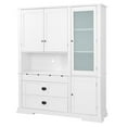 thumbnail image 5 of Freestanding Kitchen Pantry Cabinet with Hutch and Drawers, Extra Large Storage Buffet Cupboard with Adjustable Shelves and Microwave Station, White Finish for Organized Kitchens, 5 of 9