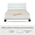 thumbnail image 3 of Amolife Queen Bed Frame , Platform Bed Frame with Upholstered Velvet Headboard, White, 3 of 7