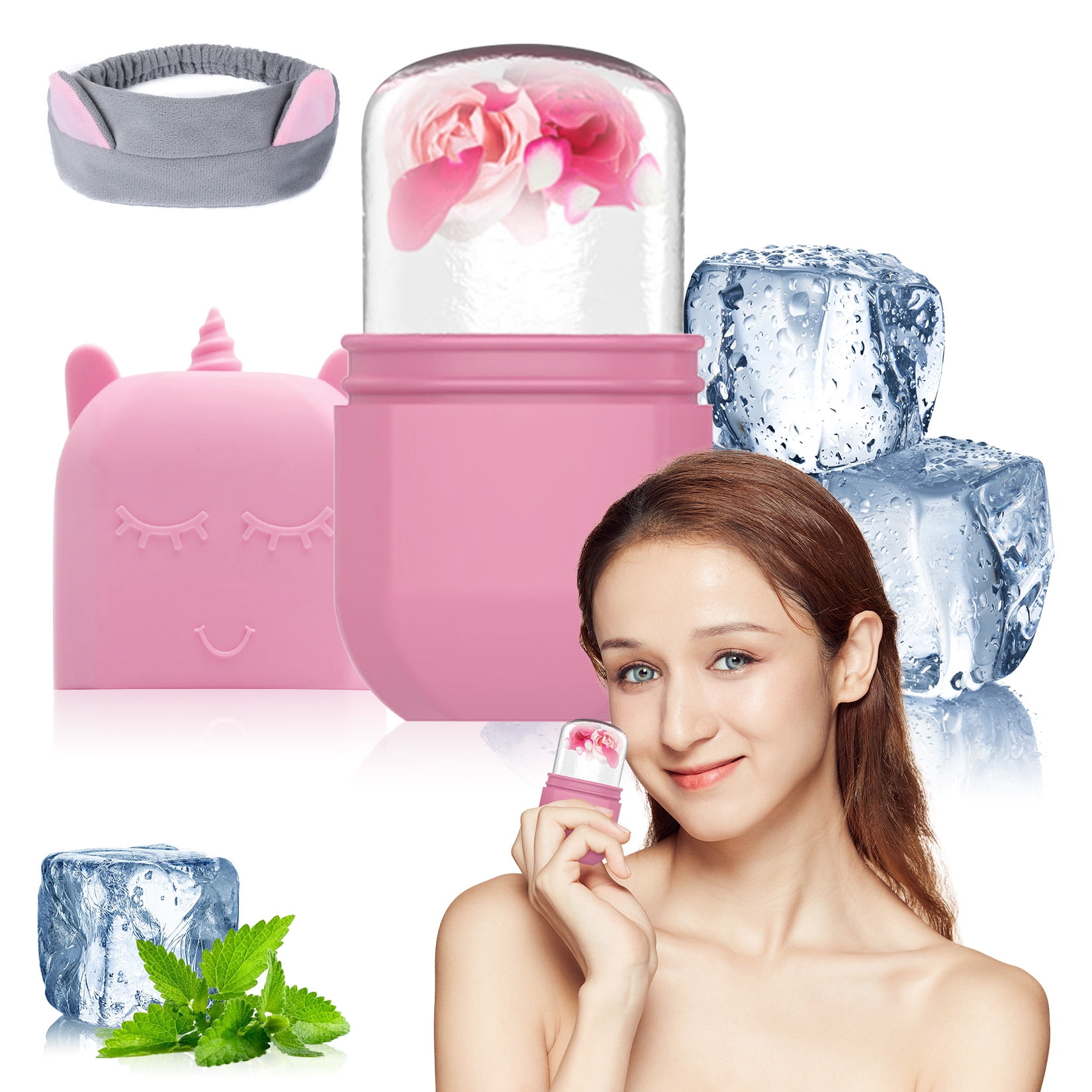 FLONOZZ Ice Roller for Face Eyes, Reusable Ice Roller Facial Beauty