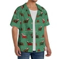 thumbnail image 4 of Xecao offers the Christmas Dachshund for Men's Casual Short-sleeved Shirt, a button-up collared shirt with a pocket, perfect for beach vacations and yacht travel in the Small size., 4 of 7