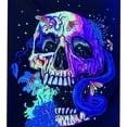 thumbnail image 2 of Póster de pared Trippy reactivo UV, tapiz de decoración de habitación Hippie, tapiz de pared de esqueleto, 2 of 6