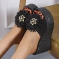 thumbnail image 6 of Womens Fashion Wedges Open Toe Knot Beach Shoes Roman Slippers Sandals Women Boots with Heels Or Wedges Women's Shoes Wedges Navy Blue, 6 of 8