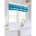 thumbnail image 3 of Valances for Windows Blue Teal Rod Pocket Cafe Window Treatments Valance Curtains for Kitchen Bathroom Laundry Basement Windows 42"x18", 3 of 9