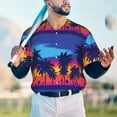 thumbnail image 4 of Fotbe Beach with Palm Trees Baseball Jersey Shirt for Men and Women, Casual Short Sleeves Button Down T-Shirt-XX-Large, 4 of 9