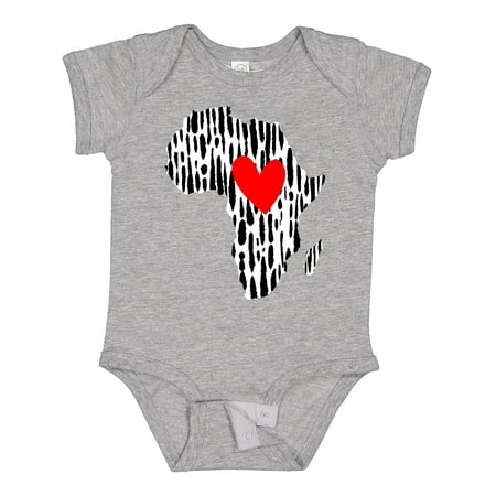

Inktastic Black History Month Ink Print African Heart Boys or Girls Baby Bodysuit