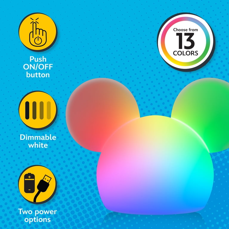 Disney Mickey Mouse Color-Changing Squishy LED Night Light