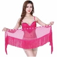 thumbnail image 2 of Loopsun Womens Summer Skirts, Skirts for Women, Women's Dance Costume Tassel Waist Chain Hollow Triangular Scarf Lace Up Hip Towel Skirt Hot Pink Free Size, 2 of 4