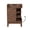 C-Walnut-1PCS, variant on Fluted Narrow Nightstands with Sliding Tambour Doors, 3-Tier Slim Bedside Table with Open Shelf for Small Space, Walnut