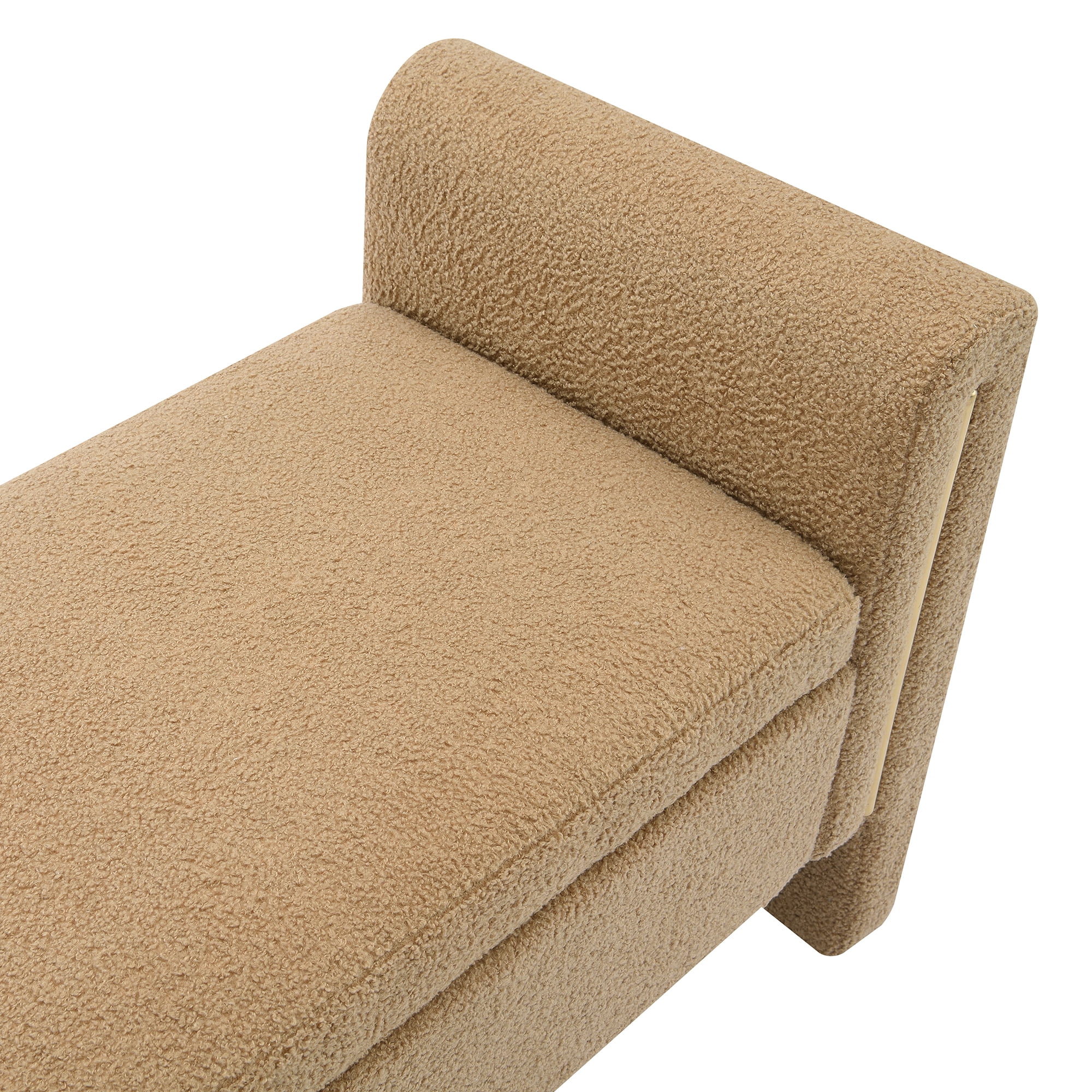 Miniyam Modern Teddy Fabric Upholstered Bed End Bench with Arms and Storage, for Living Room,Bedroom, Coffee