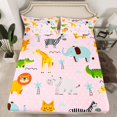 thumbnail image 2 of Homewish Hippopotamus Giraffe Elephant Full Size Sheets,Cartoon Zoo Lions Bed Sheets,Wild Zebra Sheet Sets For Teens,Super Cozy Room Decor,4 Pieces, 2 of 7