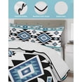 thumbnail image 4 of Blue Aztecs Twin Size Down Alternative Comforter, Lightweight Comforter Quilt Bedding Set with Pillow Shams Southwestern Stripe Native American Boho All Seasons Bed Comforter Duvet Insert 68"x86", 4 of 7