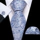 thumbnail image 3 of Juego de corbatas Barry.Wang de seda con flores, 150 cm, color azul cielo, 3 of 7