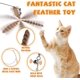 thumbnail image 3 of Cat Wand Toys, Interactive Cat Toys with 3 Feather Refills, 29' Flexible Steel Wire, Sturdy Wood Handle & Bell for Kitty Kitten, Cat Toys for Indoor, 3 of 5