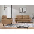 thumbnail image 3 of US Pride Furniture Acire Faux Leather Cushion Back 2Pcs Living Room Set, Camel, 3 of 6