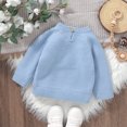 thumbnail image 6 of Bysome Baby Toddler Girls Sweater Boy Knit Blouse Pullover Sweatshirt Warm Crewneck Long Sleeve Tops For Children Pullover Long Sleeve Cute Print Girls Sweater Sky Blue Size 12-18 Months, 6 of 9