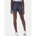 thumbnail image 2 of Time and Tru Women's Destructed Hem High Rise Denim Shorts, 4" Inseam, Sizes 0-20, 2 of 2