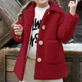 thumbnail image 2 of TFEOQRY Toddler Kids Girls polar fleece button coat jacket Fashion Solid Color Windproof Padded Clothes Jacket Lapel Coat Burgundy, 2 of 9