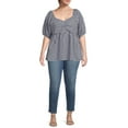 thumbnail image 5 of Terra & Sky Women's Plus Size Cotton Gingham Top, 5 of 5