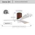 thumbnail image 6 of Matthews Fan Company IR3H-WN-MWH-42 Irene 42" Walnut Hugger Ceiling Fan with 3 Matte White Blades, Remote and Wall Control, Indoor/Outdoor Damp Rated, 6 of 6