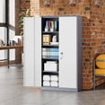 thumbnail image 7 of SOLAURA 72 inches Tall Metal Garage Storage Cabinets, Lockable Steel Storage Cabinet with Doors and Adjustable Shelves for Office, Home, Shops, Garage, Assembly Required, Gray White, 7 of 7