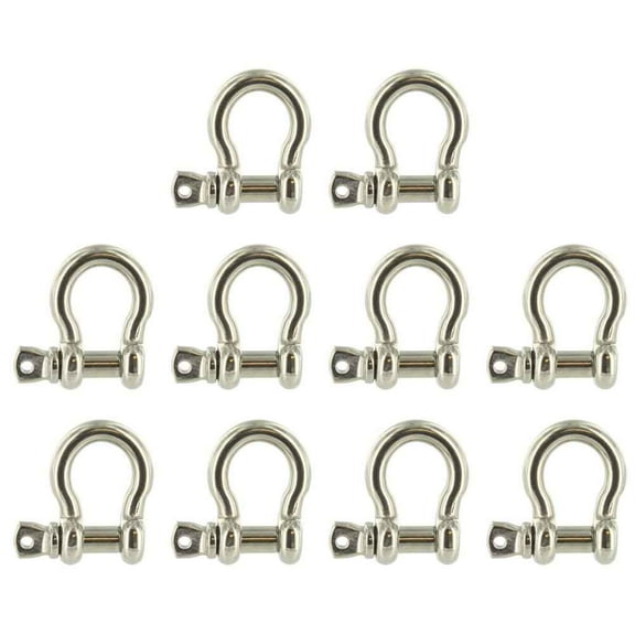 5/16" Stainless Steel Screw Pin Anchor Shackle - 0.75 Ton - 10 Pack