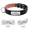 thumbnail image 4 of Didog Personalized Leather Dog Collars with Custom ID Nameplate with D ring Free Engraved S M L XLRed/Grey/Pink, 4 of 6