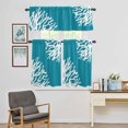 thumbnail image 4 of Kitchen Window Curtains Valance and Tier Set, Summer Blue Ocean Abstract Coral Rod Pocket Tier Curtain Valance Set, Modern Minimalist Art Light Filtering Cafe Curtains for Bedroom Living Room, 4 of 9