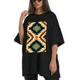 thumbnail image 4 of Plus Size Shirt for Women Black Tops for Women Oversized Short Sleeves Shirt for Women Modern Abstraction 3 T Shirt Crewneck Shirt for Women L, 4 of 5