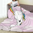 thumbnail image 6 of Honeii Aerial Yoga for Unicorn Print Fleece Blanket - Throw Blanket for Bed, Sofa, Couch, Camping, and Travel , Microplush Ultra Soft Warm Blanket-40"x30", 6 of 7